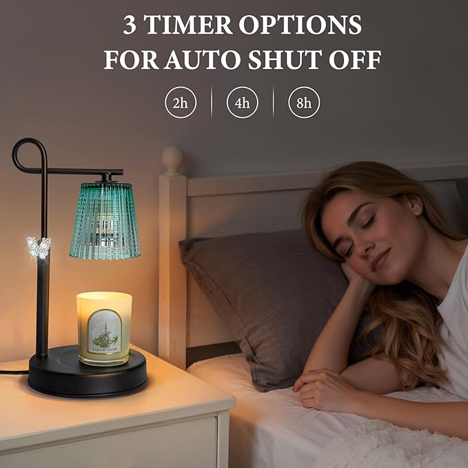 Candle Warmer Lamp with Timer Dimmer, Adjustable Height Wax Warmer Lamp for Jar Candle, Wax Melter House Warming Gifts New Home Décor, Birthday Gifts for Women Mom (Gold - Butterfly) - Bloomnest