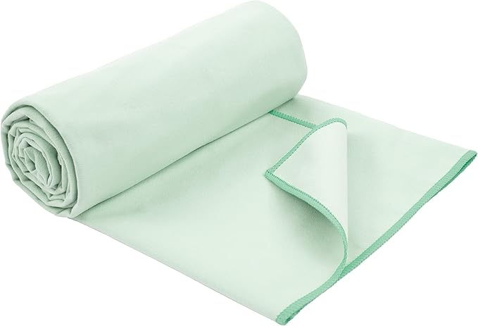 S&T INC. Microfiber Yoga Mat Towel, Quick Dry Towel, Soft and Absorbent for Gym, Pilates, and Hot Yoga Mat, 1 Pack, 26.5 inches x 72 inches, Sage Green - Bloomnest