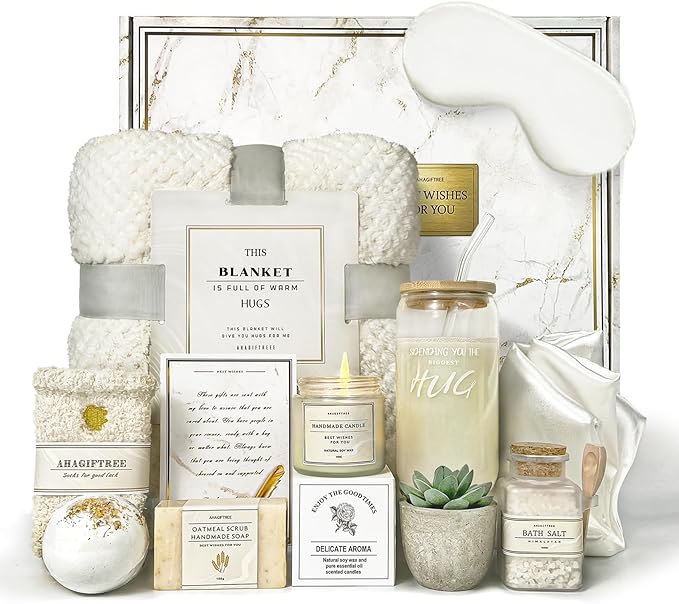 Care Package for Women,12PC Get Well Gifts for Women After Surgery,Birthday,Get Well Soon,Grief,Sympathy Gifts,Condolences (white) - Bloomnest
