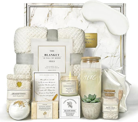 Care Package for Women,12PC Get Well Gifts for Women After Surgery,Birthday,Get Well Soon,Grief,Sympathy Gifts,Condolences (white) - Bloomnest