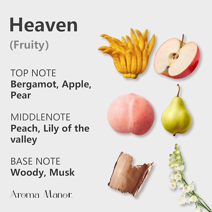 Essential Oil, Heaven Scent - 150ML Luxury Home Aromatherapy Diffuser Oil - Bergamot, Apple, Peach, Musk - Bloomnest