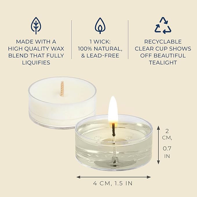 PartyLite Tea Lights Candles, Crisp Linens with Jasmine and Lily Scent, Gift Set of 12, Aromatherapy with up to 4 to 6 Hours Burn Time, Ideal for Home Decor, Holiday Gifting & Celebration - Bloomnest