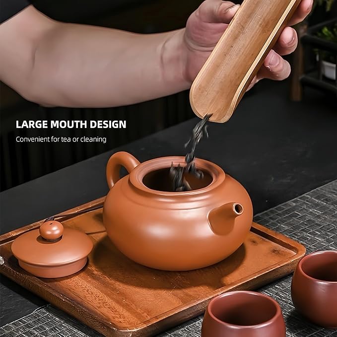 Teapot 14oz Large Capacity Chinese Yixing Zhuni Clay Tea Pots Infuser for Loose Tea Handmade Gift