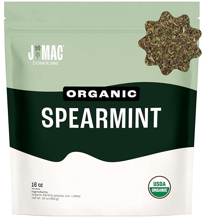 J Mac Botanicals Organic Spearmint tea loose leaf - Bloomnest