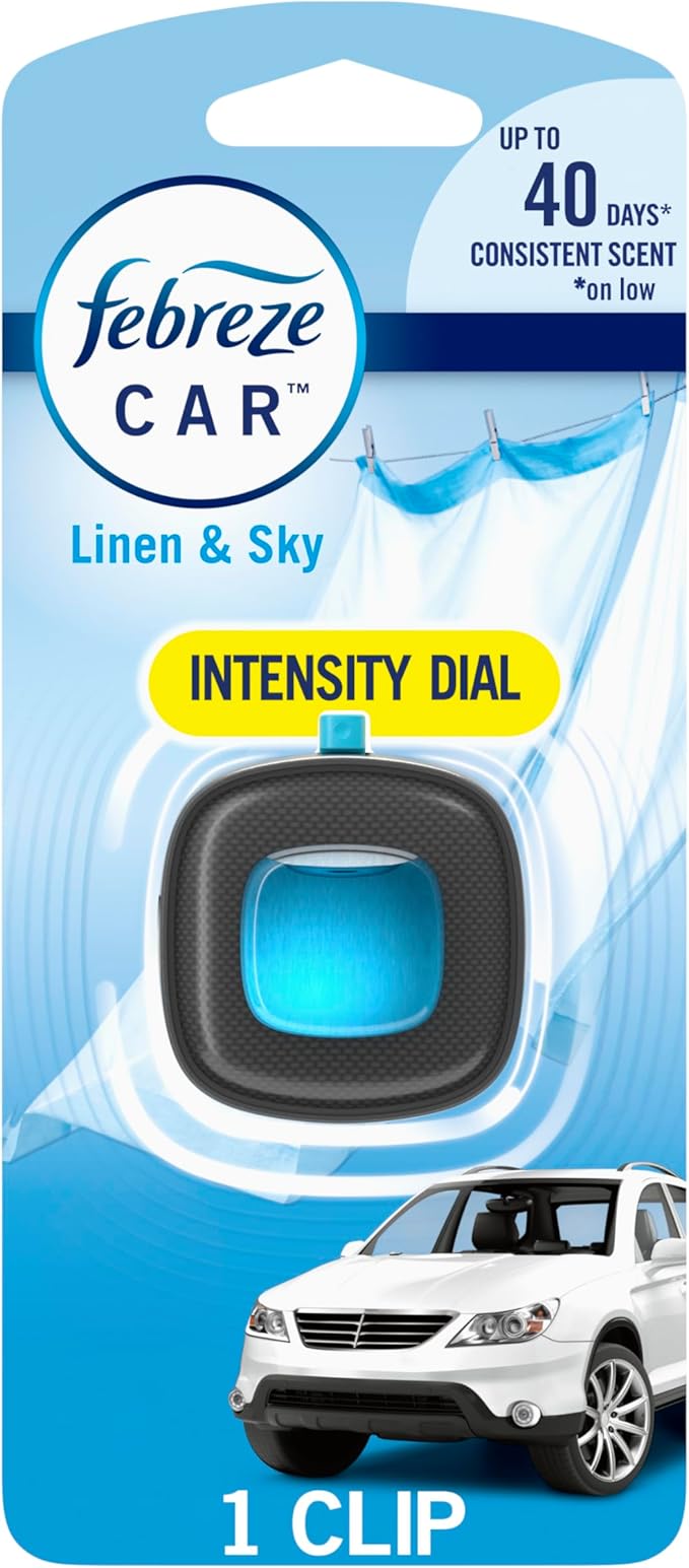 Febreze Car Air Freshener Vent Clip, Linen & Sky, 1 Count - Bloomnest