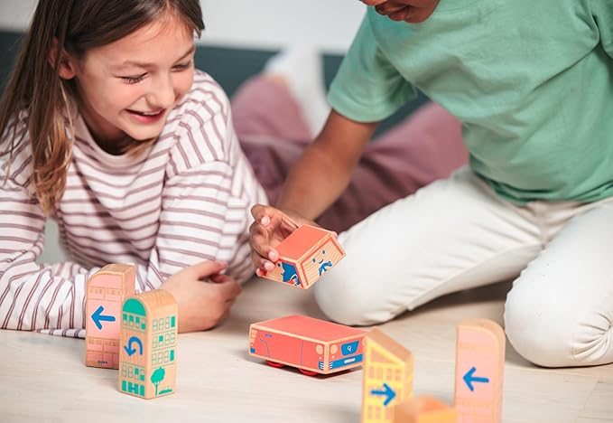 Cody Block U-Turn Expansion Set, Educational Wooden Building Blocks and Car STEM Toys for Preschool Kids Ages 3+ - Bloomnest