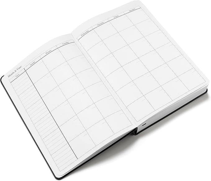 Wykeham's Executive 2026 Undated Daily Journal Planner – Customization Available (Black, 8.5"×5.5" - Undated) - Bloomnest