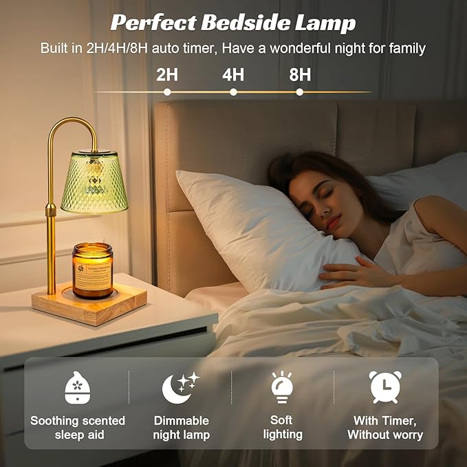 TantaScent Electric Candle Warmer Lamp in Vintage Birdcage Design with Timer – Scented Jar Candle Melter for Home Decor, Housewarming, Birthday, and Christmas (Includes 2 Bulbs) (Light Green) - Bloomnest