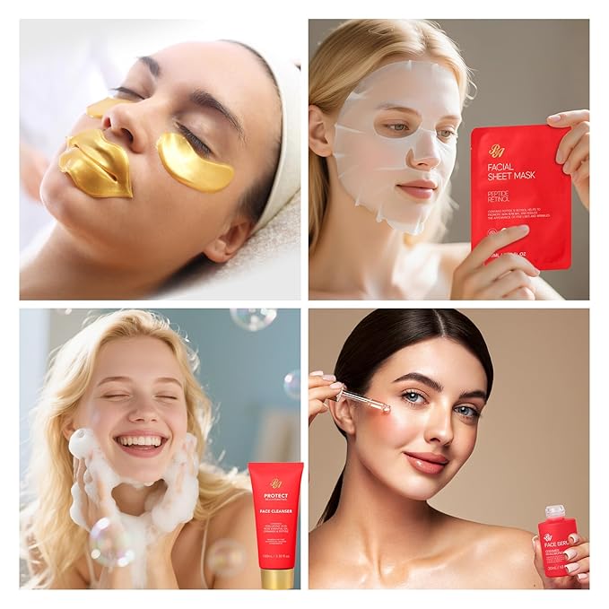 35 Pcs Valentines Day Gift for Women, Red Rose Bath and Body Basket Gift, Face Skin Care Kit, Home Spa Self Care, Lip Gloss, Diffuser, Necklace, Birthday, Christmas, Mother, Bridal Shower, Anniversary - Bloomnest