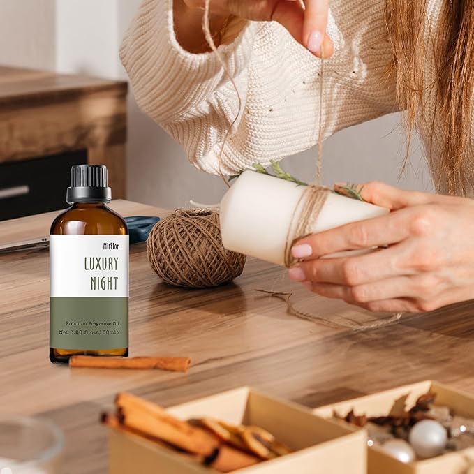 Luxury Night Fragrance Oil, MitFlor Hotel Diffuser Scent Essential Oil, 3.38 OZ/100ML, Inspired by Marriott Hotel, Large Size Premium Fragrance Oil for Soap & Candle Making MitFlor