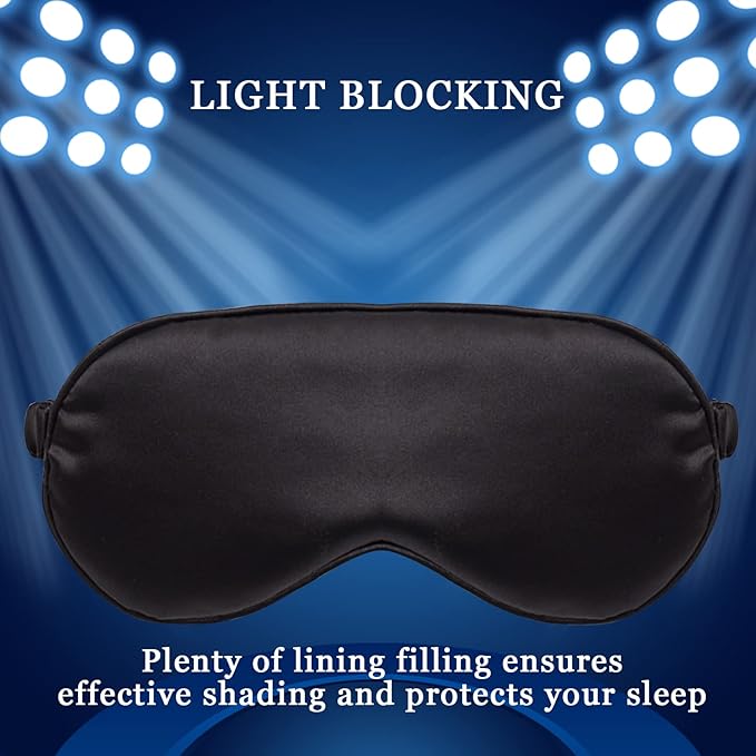 Sleep Mask 4 Pack Silk Eye Cover Soft Satin Blindfold Elastic Strap Night Eyeshade Travel Nap for Women Men - Bloomnest