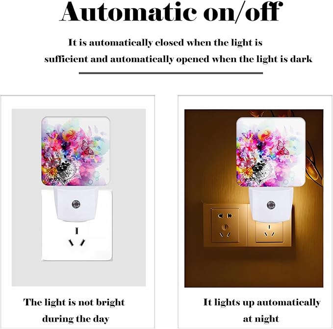 Magic Butterfly Play Night Light,Plug-in Nightlights Auto Sensor Night Lamp Dusk to Dawn Lamp Home Decor for Nursery Children Girls Boys