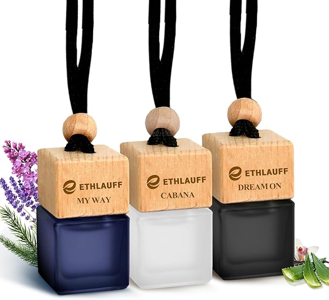 Car Air Freshener Hanging 3 Pack - 1 Way, Dream On, Cabana Hotel Collection Diffuser Oil Inspired The One Hotel, Car Fresheners for Women & Men, 45+ days Long Lasting, 0.27 FL OZ/8ML - Bloomnest