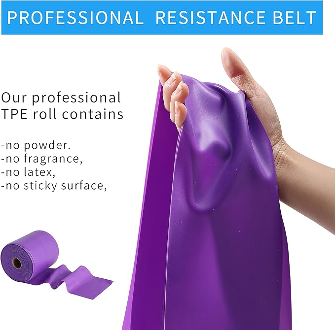 Resistance Band 50 Yards Elastic Exercise Fitness Band Roll for Home Training, Physical Therapy, and Yoga (0.3 mm), Purple - Bloomnest