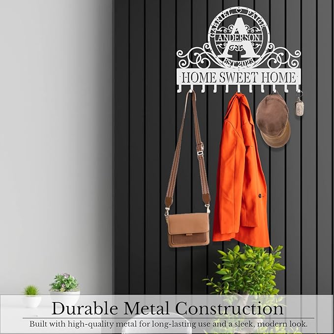 Personalized Metal Key Rack Hooks, Key Holder Wall Mounted Key Hooks, Couple Theme Wall Decoration Hooks, Key Hanger Organizer for Living Room, Entryway, Bathroom, Office Decor - Bloomnest