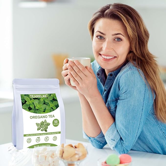 TEARELAE - Oregano Tea Bags - 50 Count - Premium Natural Oregano Leaves - Aid in Digestion, Rich in Antioxidants - Non-GMO - Caffeine-Free - Bloomnest