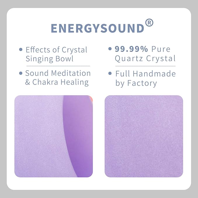 432Hz B Crown Chakra Purple Color Frosted Quartz Crystal Singing Bowl 8 inch sound healing - Bloomnest