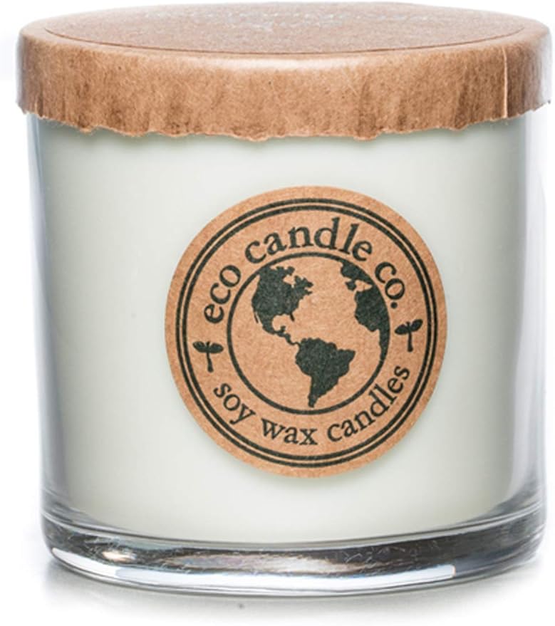 ECO CANDLE CO. Recycled Candle, Lemongrass Sage, 6 oz. - Scents of Lemongrass & Sage - 100% Soy Wax, No Lead, Kraft Paper Label & Lid, Hand Poured, Phthalate Free, Made from Midwest Grown Soybeans - Bloomnest