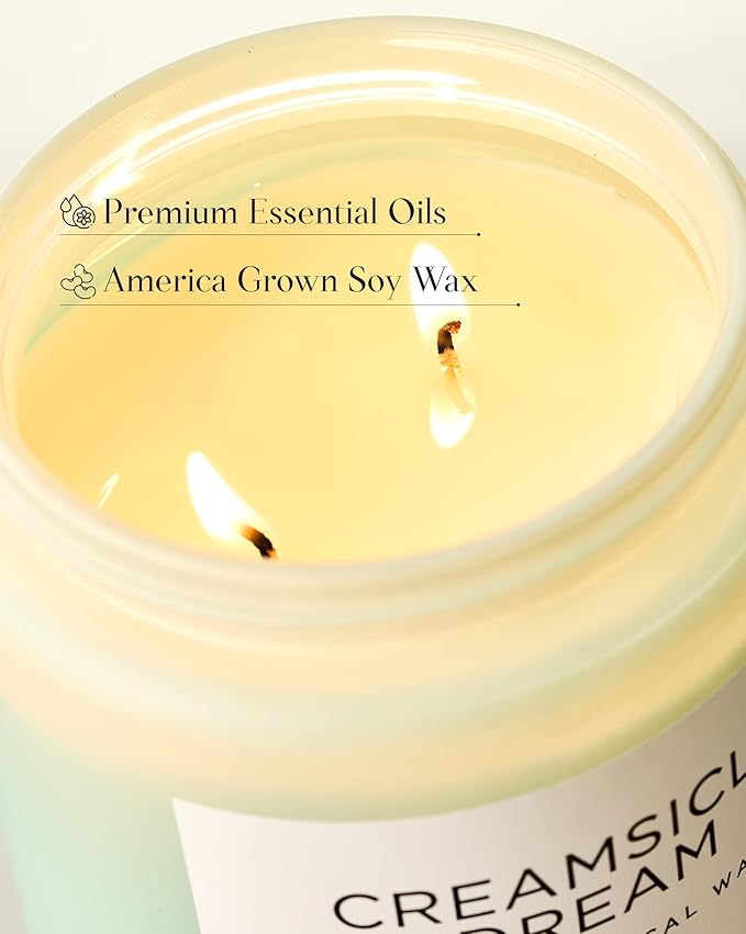 M&SENSE Orange Creamsicle Scented Candle, 19.4oz 110 Hours Slow Burning Non Toxic Natural Soy Wax 2 Wick Candle for Home Scented, Long Lasting Home Fragrance Gifts for Housewarming & Anniversry - Bloomnest