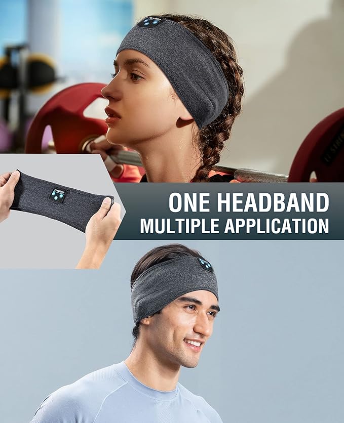 Perytong Bluetooth Headband Sleep Headphones, Sleeping Headphones for Side Sleepers, Sleep Earbuds Wireless Earphones with HD Stereo Speaker for Birthday Anniversary Christmas Tech Gifts Men Women - Bloomnest