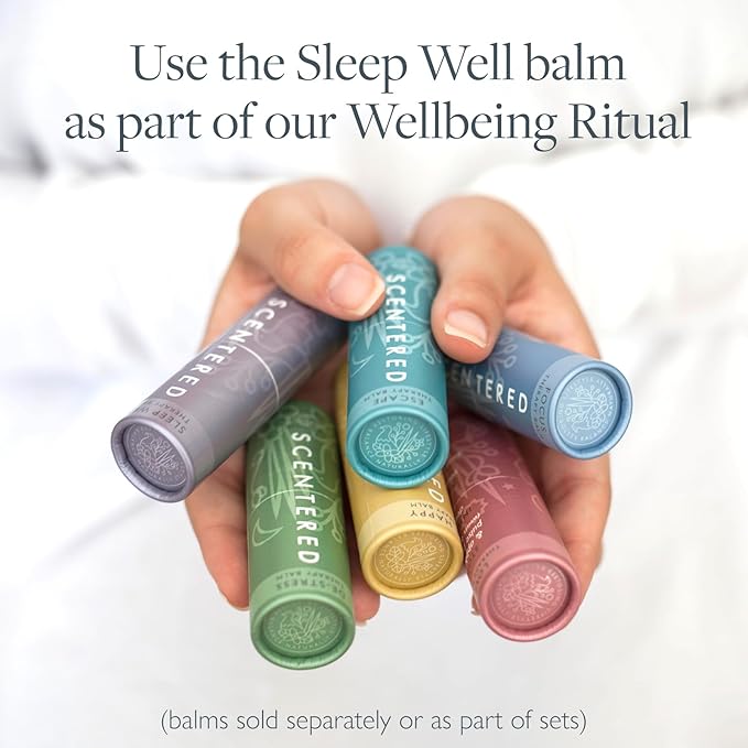 Scentered Sleep Well Balm – Aromatherapy Sleepstick with Lavender & Chamomile – Natural Sleep Aid Essential Oil Roll On – Relaxation Gifts for Women to Help Sleeping - Bloomnest