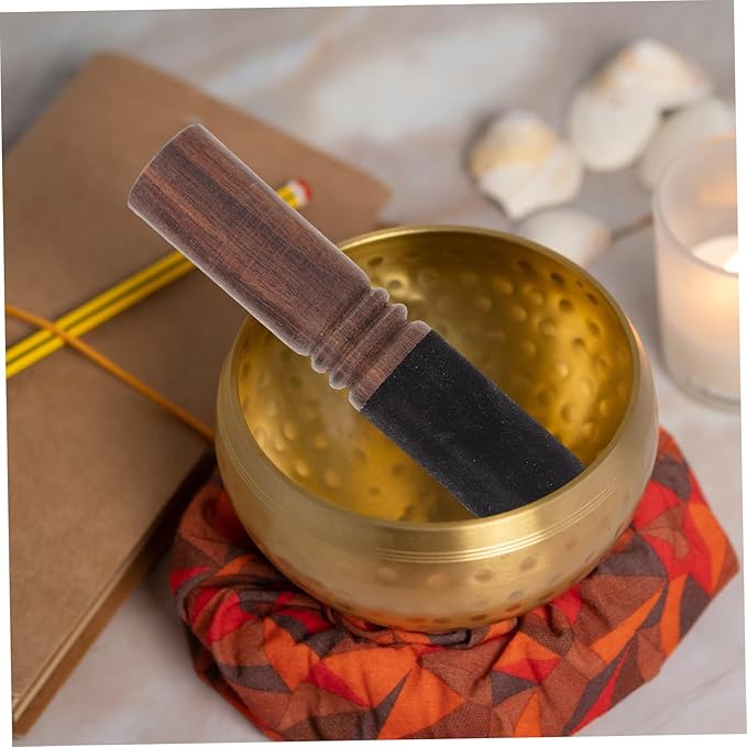 minkissy Nepalese Handmade Sound Bowl Rod Music Therapy Mallet for Meditation Durable Wooden Stick with Unique Handle Design Singing Bowl Accessory for Peaceful - Bloomnest