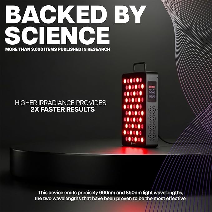Life Finds 9 x 13 inch Red Light Therapy Panel Lamp for Skin and Muscles, Near Infrared Treatment, 60-LEDs, 78W, 5 Wavelength Modes, 217 Irradiance, Remote Control, LF-RL16 LifeFinds