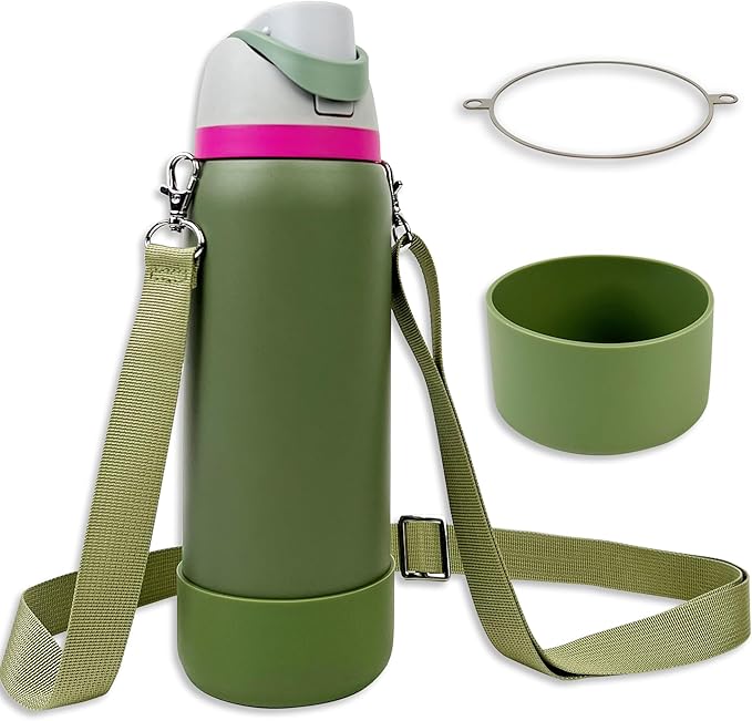 Silicone Boot Set for Owala Water Bottle 24 oz, 32 oz, 40 oz - Includes Non-Slip Sleeve, Shoulder Strap & Handle Strap, Perfect Owala Accessories, Fits Owala Tumbler, Owala FreeSip, Candy Coated SITKOL