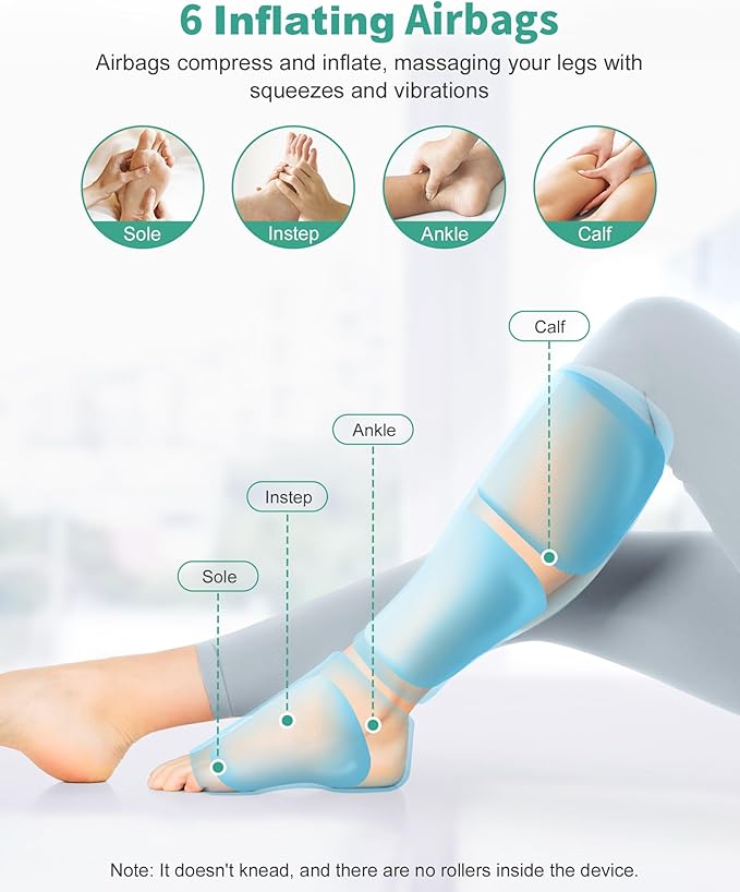 Medcursor Cordless Foot and Leg Massager with Heat, Rechargeable Leg Massager for Circulation and Pain Relief After Exercise, Portable Massager Boots for Home Office Gym Use, FSA HSA Eligible - Bloomnest