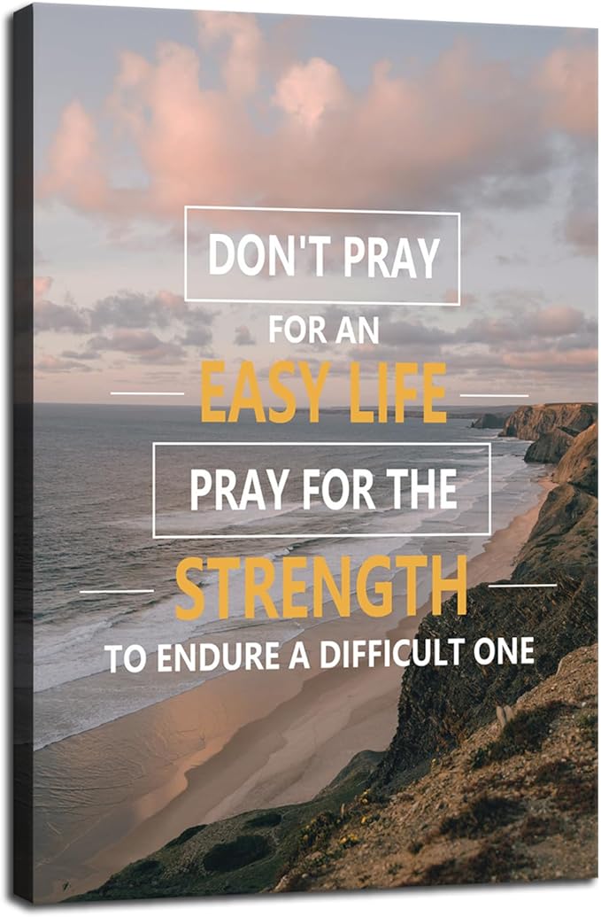 Inspirational Canvas Wall Art Motivational Natural Landscape Poster Inspiring Canvas Prints Seascape Artwork Office Home Decor Painting Sunset Ocean Beach Pictures Living Room Framed[12''W x 18''H] - Bloomnest