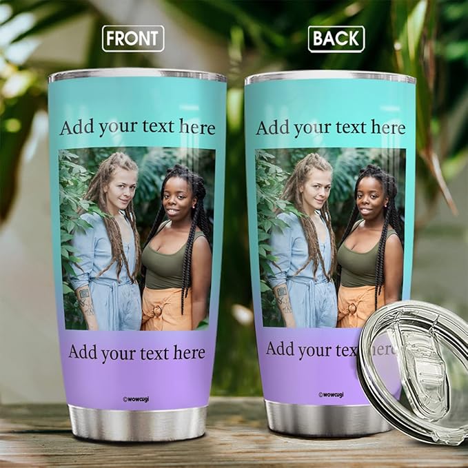 wowcugi Personalized Picture Photo Tumbler Custom Pictures Stainless Steel Insulated Tumblers Coffee Mug 20oz 30oz For Women Girls Birthday Christmas Friendship Cup Gifts For Bestie Best Friend Sister - Bloomnest