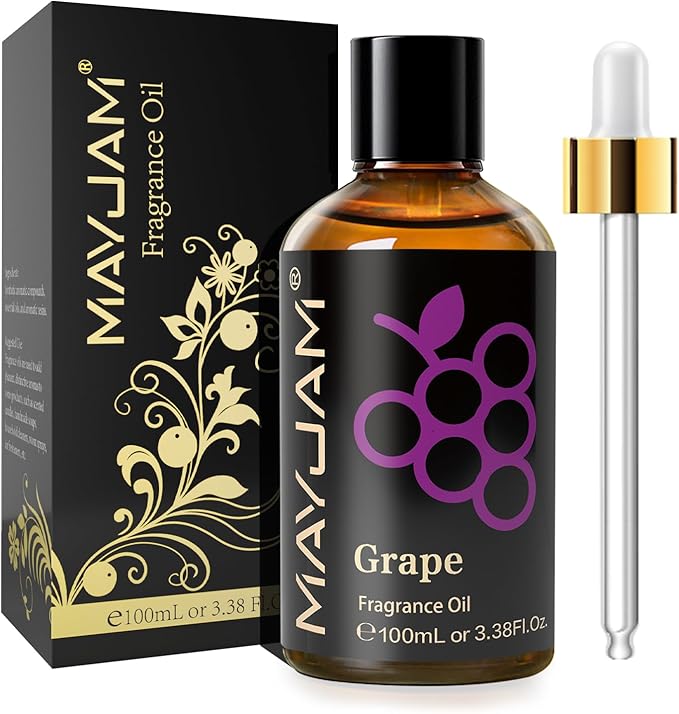 MAYJAM 100ML/3.38FL.OZ Grape Fragrance Oils with Glass Dropper, Essential Oils for Diffusers for Home, Long Lasting Scented Oils for Diffusers Soap Candle Making - Bloomnest