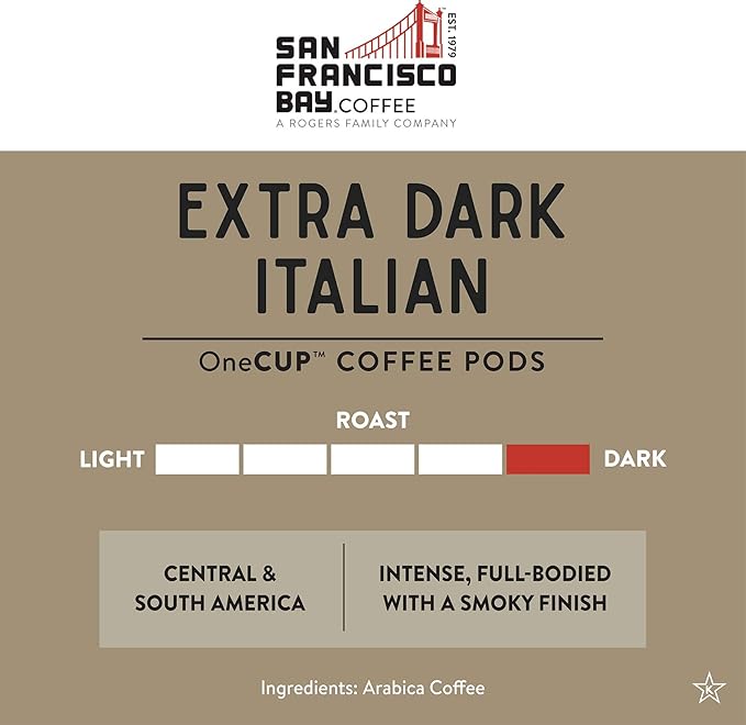 San Francisco Bay Compostable Coffee Pods - Extra Dark Italian (80 Ct) K Cup Compatible including Keurig 2.0, Dark Roast - Bloomnest