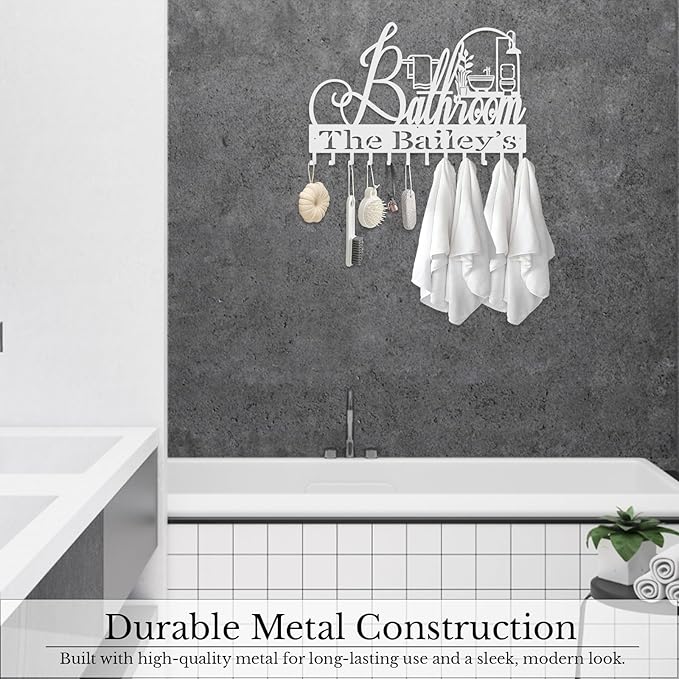 Personalized Metal Key Rack Hooks, Key Holder Wall Mounted Key Hooks, Bathrom Theme Wall Decoration Hooks, Key Hanger Organizer for Living Room, Entryway, Bathroom, Office Decor - Bloomnest