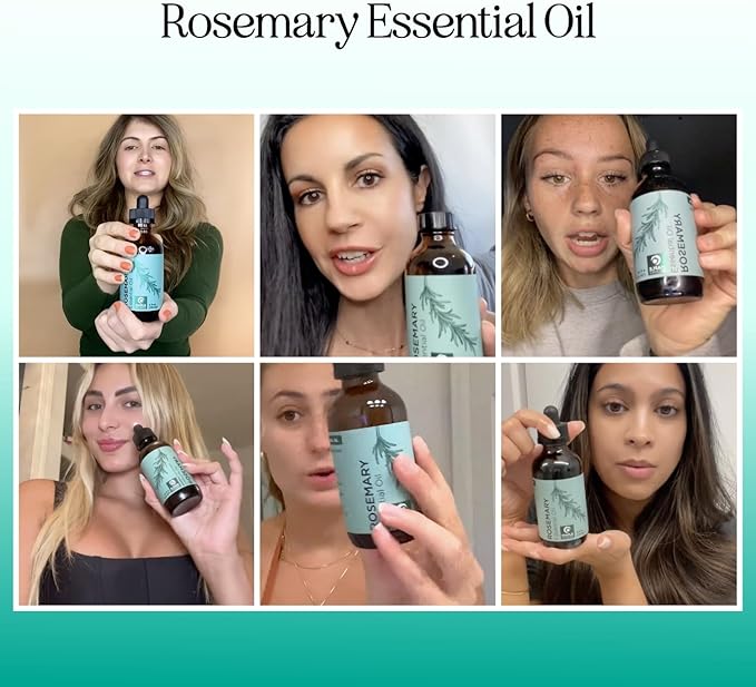Pure Rosemary Essential Oil Bulk Size - Undiluted Rosemary Oil for Hair Skin and Nails and Refreshing Aromatherapy Oil for Diffusers - Cleansing Essential Oil for Dry Scalp Care 8oz - Bloomnest