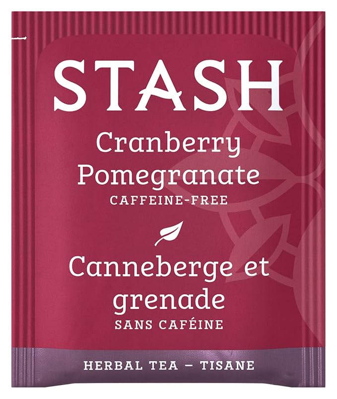 Stash Tea Cranberry Pomegranate Herbal Tea - Naturally Caffeine Free, Non-GMO Project Verified Premium Tea with No Artificial Ingredients, 18 Count (Pack of 6) - 108 Bags Total - Bloomnest