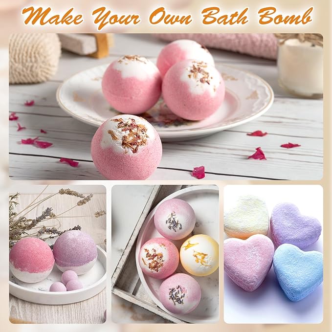 DIY Bath Bombs Making Kit for Teen Girls, Bath Bubble Toy with Molds and Scents, Spa Gift Set, Multi-Colored - Bloomnest