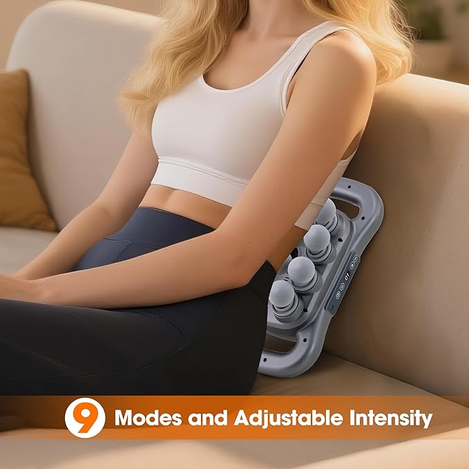 16 Head Massage Gun Set, Deep Tissue Percussion Massager, Electric Massage Tools with 9 Styles & Levels, Dark Grey - Bloomnest