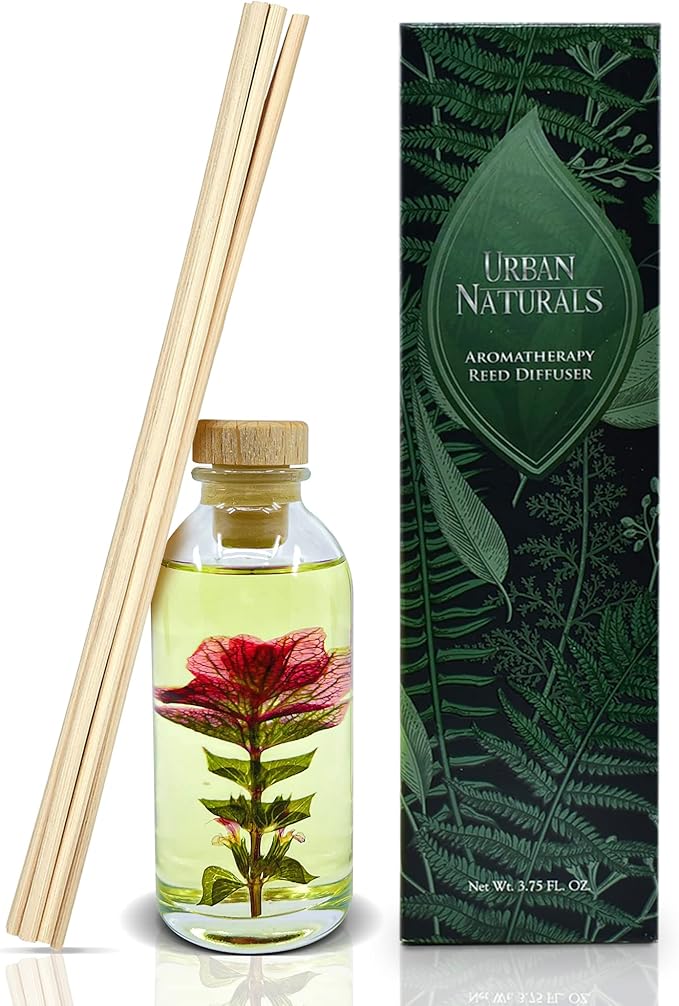 Urban Naturals Black Raspberry Vanilla Reed Diffuser Set | Made with Essential Oils & Real Botanicals | BlackBerry, Raspberry, Amber, Vanilla Orchid & Sandalwood | Made in The USA - Bloomnest
