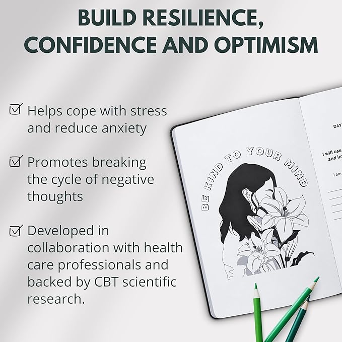 Life & Apples Journal for Women - Guided Mindfulness Journaling Notebook with prompts - for Improved Mental Health, Less Anxiety & Stress, More Positivity & Resilience - A5 Tune-in Sage Green