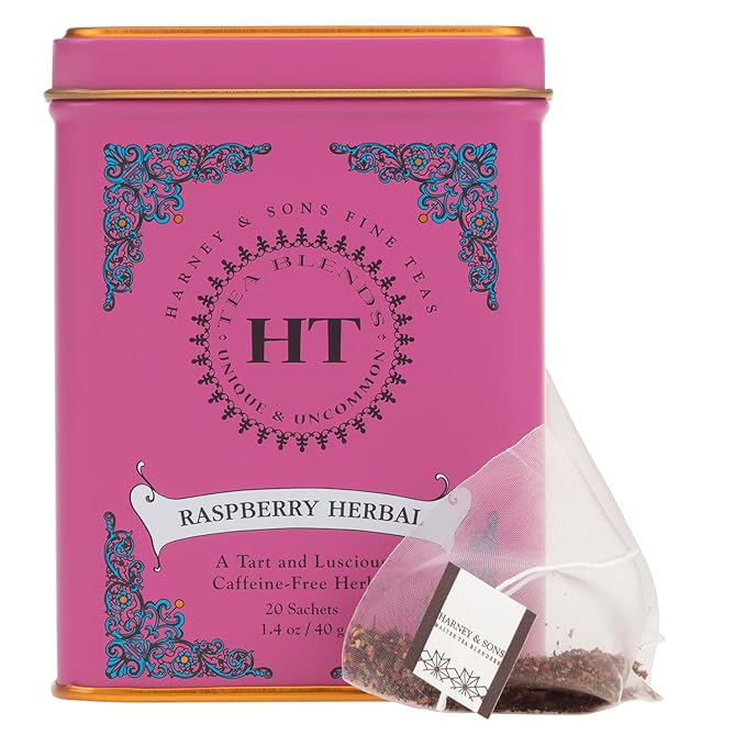 Harney & Sons Raspberry Tea, Great Present Idea, Herbal Tea, 20 sachet tin, HT Tea Blend - Bloomnest