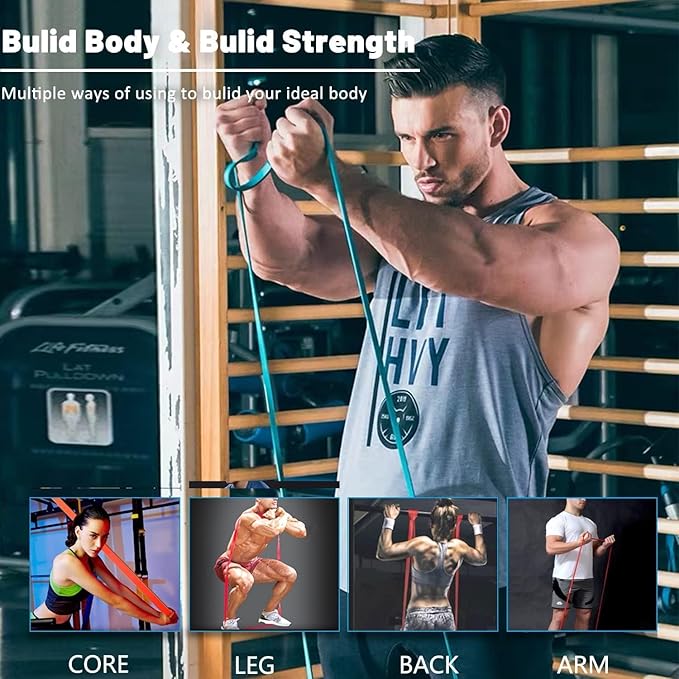 Resistance Bands, Pull Up Assist Bands - Workout Bands, Eexercise Bands, Long Resistance Bands Set for Working Out, Fitness, Training, Physical Therapy for Men Women - Bloomnest