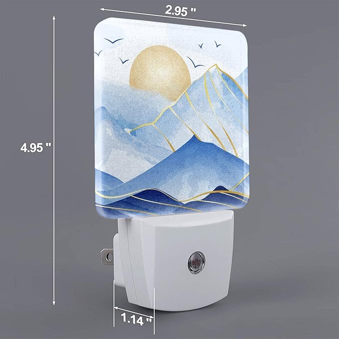 Led Night Light, Mountains Sunrise Decorative Plug in Nightlights,with Smart Auto Dusk to Dawn Night Light for Bedroom, Kitchen, Nursery, Bathroom - Bloomnest
