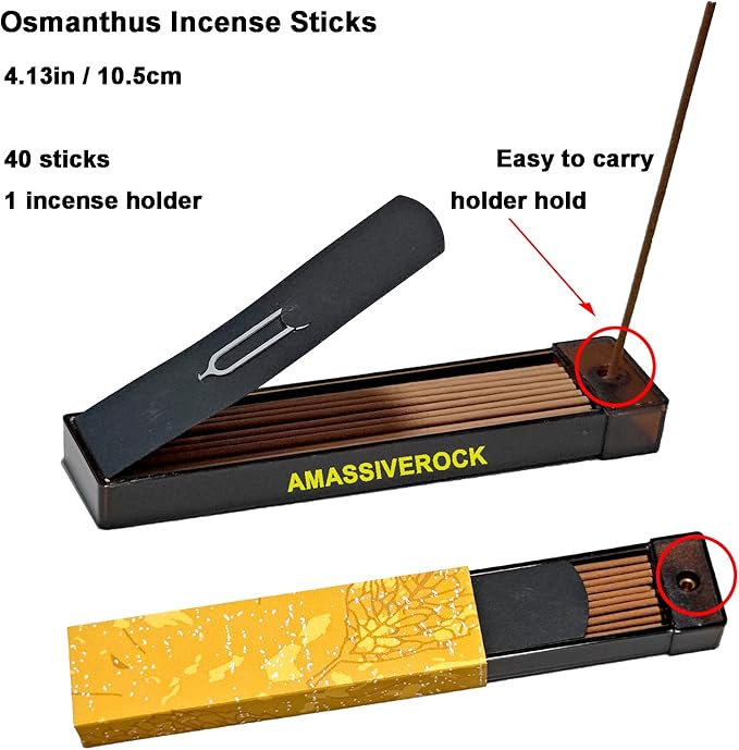 Osmanthus Incense Sticks with Incense Holder Burner Sandalwood Incense Sticks Natural Chinese Incenses Home Fragrance Scent Stick