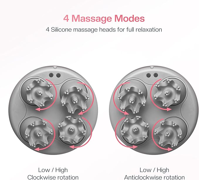COMFIER Scalp Massager for Hair Growth, Waterproof & Full Body Kneading, 84 Massage Nodes, Handheld Head Scratcher, Cat Massager, Pink COMFIER