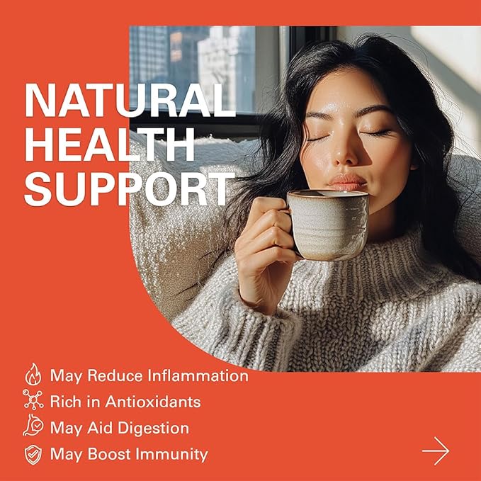 WT WEETEE Turmeric Ginger Cinnamon Tea Bags, Warm & Spicy Turmeric Ginger Herbal Blend Tea, Rich in Antioxidant, Natural Ingredients, Caffeine-free - Bloomnest