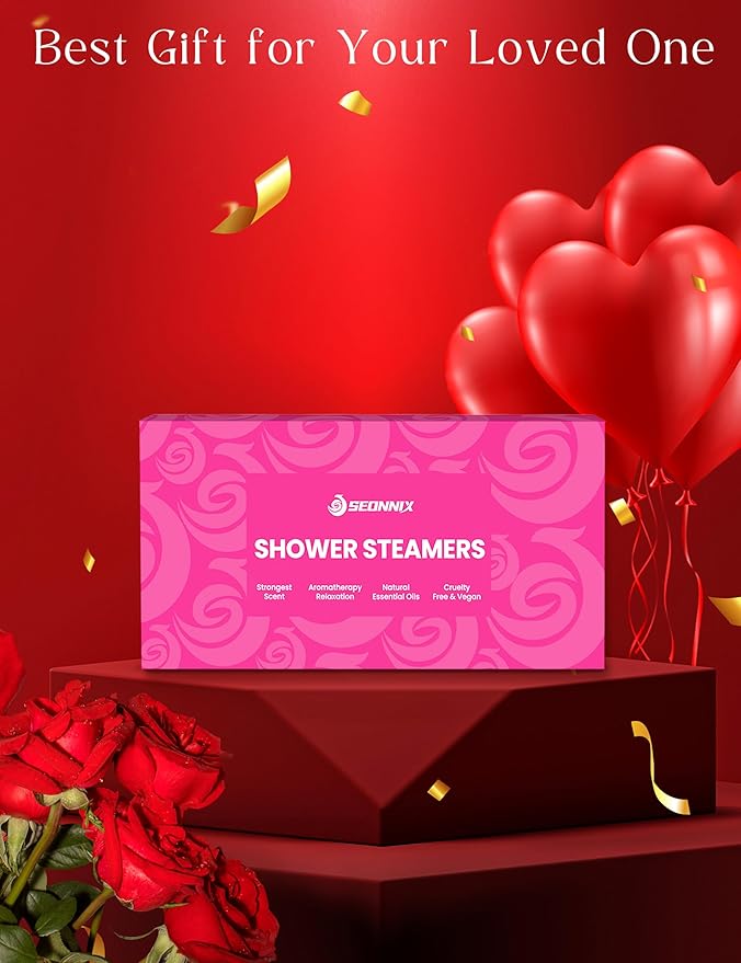 Shower Steamers Aromatherapy, 8 Pack Shower Bombs for Relaxation and Stress Relief, Natural Essential Oils Spa Gift Set for Women, Birthday Gifts, Self Care & Home Spa Experience - Bloomnest
