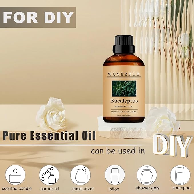 Eucalyptus Essential Oil, 60ML 100% Pure and Natural for Aromatherapy Diffuser - 2 Fl Oz - Bloomnest
