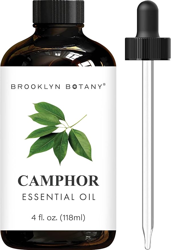 Brooklyn Botany Camphor Essential Oil - Huge 4 Fl Oz - 100% Pure and Natural - Premium Grade with Dropper - for Aromatherapy and Diffuser - Bloomnest