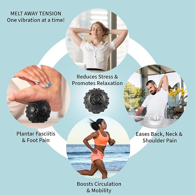 4-Speed Vibrating Massage Ball | Deep Tissue Trigger Point Therapy | Rechargeable | Compact | Quiet Operation - Bloomnest